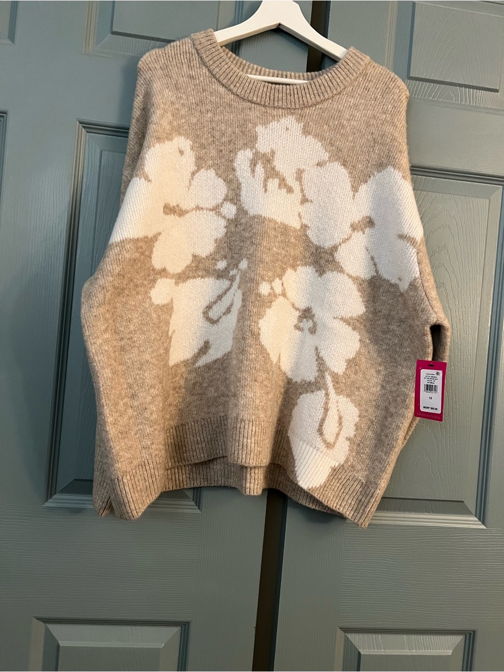 1X Floral Pullover Sweater by Vince Camuto